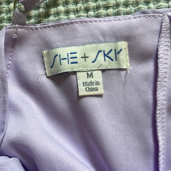 She + Sky Lavender Ruffle Dress - Picture 5 of 6